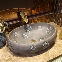 Europa stile di Porcellana Fatti A Mano Lavabo Artistico ovale lavabo in porcellana forma di uovo lavelli da bagno