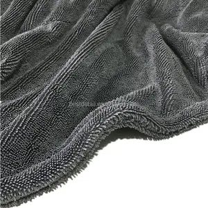 Detailing Towels Absorbent Thick Scratch Free 20"x30" 1100gsm Gray 2 Side Twist Edgeless Microfiber Car Drying Towel For Auto Detailing Wash