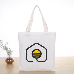 Gros toile <span class=keywords><strong>blanche</strong></span> sacs fourre-tout en coton avec logo personnalisé - Product Image 2