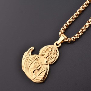 18K Emas Perhiasan 316l Stainless Steel Kalung dengan Our Lady Of Guadalupe Liontin - Product Image 2