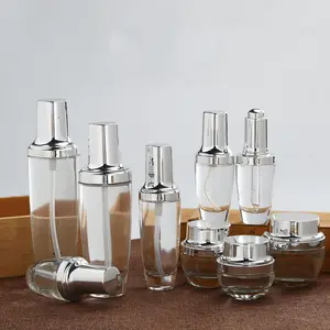 Glass prüh lotion pumpe 20ml Nachfüllbare Kosmetik behälter Flasche 30ml 50ml Proben verpackungs flasche Leeres Creme glas 20g 30g 50g