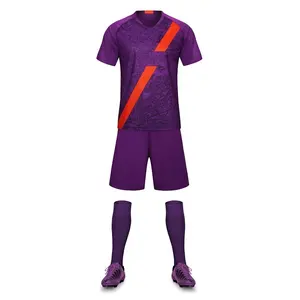 2021 Fabriek Concurrerende Prijs Mannen Blank Paars Voetbal Uniform Jersey Set