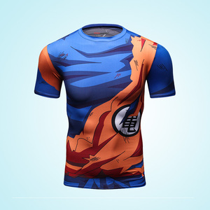Impresión de transferencia de calor de manga corta erupción de <span class=keywords><strong>la</strong></span> bola del dragón del Anime Z patrón T Shirt - Product Image 1