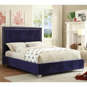 Moderno <span class=keywords><strong>Letto</strong></span> di velluto con Legno Telaio del <span class=keywords><strong>Letto</strong></span> Gambe di Alta Testata <span class=keywords><strong>per</strong></span> la Casa Camera Da <span class=keywords><strong>Letto</strong></span> <span class=keywords><strong>Matrimoniale</strong></span> <span class=keywords><strong>Letto</strong></span> - Product Image 3