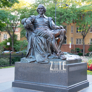 Jardim metal poeta escultura bronze william shakespeare com uma estátua do livro - Product Image 6