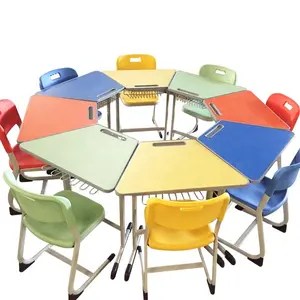 octagonal desk for school furniture assemble study table and chair