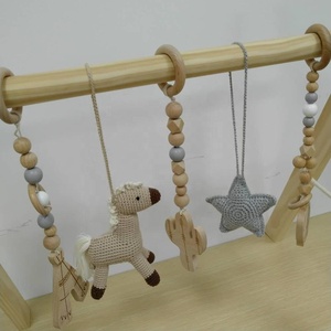 Giochi per <span class=keywords><strong>Neonati</strong></span> a Tema Cowboy, Mobili da Palestra per Bambini, Sonagli all'Uncinetto, Giocattoli in Legno, Regalo per Baby Shower - Product Image 4
