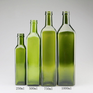 Vendita calda di colore verde scuro bottiglia di olio da <span class=keywords><strong>cucina</strong></span> quadrato di vetro 500 <span class=keywords><strong>ml</strong></span> bottiglie di vetro di olio di oliva - Product Image 4