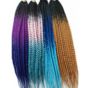 Tomo — Extensions capillaires synthétiques tressées en Triangle, boîte moyenne et petite, <span class=keywords><strong>crochet</strong></span>ées noires, 24 pouces - Product Image 4