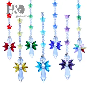 H & D Chakra Cristallo Suncatcher Vetro Angelo Custode Dell'arcobaleno Maker Collezione Suncather, Set di 7, giardino di casa Decorazione da Appendere