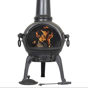 Nero Ghisa In Acciaio di Grandi Dimensioni Chiminea Stufa <span class=keywords><strong>a</strong></span> Fungo di Legno <span class=keywords><strong>Bruciatore</strong></span> - Product Image 1