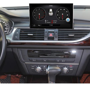 Pemutar Video Mobil Layar HD 8 Inci, Pemutar Video Mobil Sistem Android 10.0 untuk Audi A6 2012-2019 Bawaan Carplay Eting Lampu Sekitar 4 + 64GB