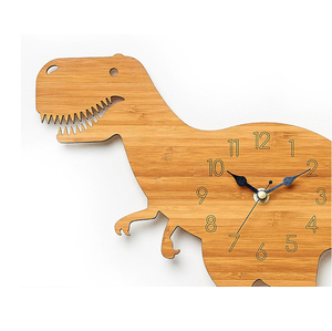 Venta caliente ecológico del dinosaurio en forma de reloj de pared de madera para los niños - Product Image 4