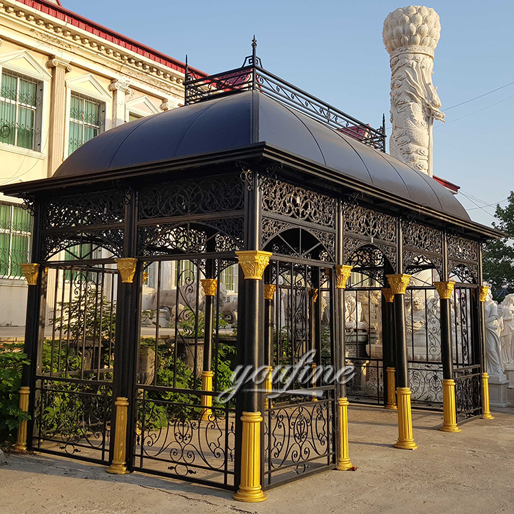 Уличный садовый высококачественный Золотой Классический беседка из кованого железа индивидуального размера