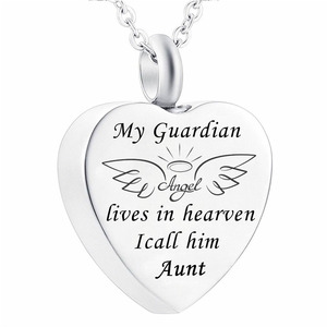 Breloques coeur Crémation Pendentif Choker Colliers Cendres Mon Ange Gardien Souvenir Souvenir Collier Femmes Hommes Bijoux - Product Image 1