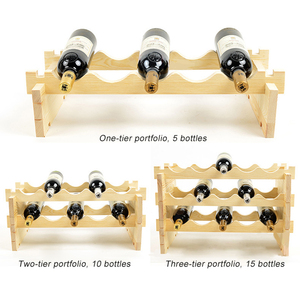 ชั้นวางขวดไวน์ไม้แบบตั้งพื้น หลายชั้น ตัวเลือกหลากหลาย สำหรับขายส่ง - Product Image 6