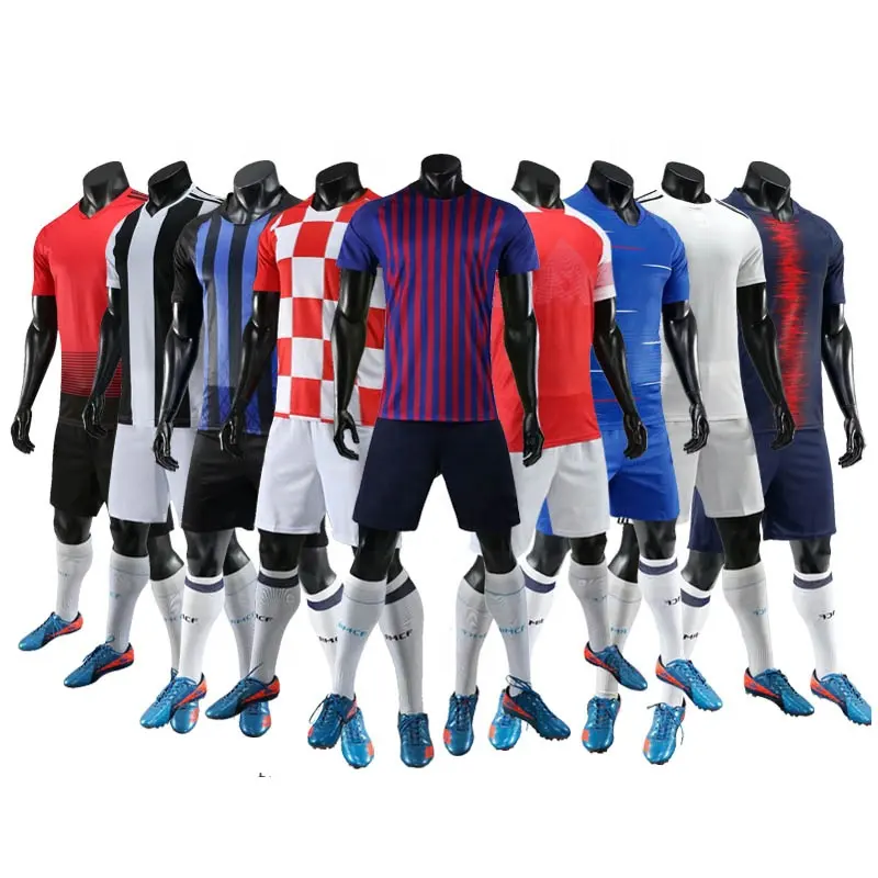 Venta al por mayor, Jersey de fútbol de calidad tailandesa, Conjunto de Jersey de fútbol barato, conjuntos de uniformes de fútbol personalizados, Jersey de fútbol