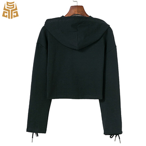Alta calidad Terry francés elegante <span class=keywords><strong>jersey</strong></span> <span class=keywords><strong>blanco</strong></span> de manga larga con corbata de cordón <span class=keywords><strong>Mujer</strong></span> Pantalones Sudadera con capucha - Product Image 6