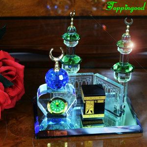 Musulmán reloj de cristal + Kaaba islámica de la familia decoración de la Mesa - Product Image 1