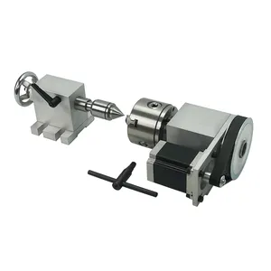 Ly K5M-6-80A/B CNC hoạt động tailstock 4th trục quay bảng với Chuck 80 mét