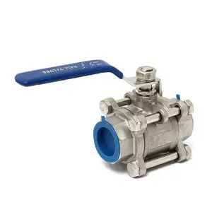 DN15 1/2 inch 2 Way Full Port 3PC 1000 WOG High Pressure Internal Thread Screw Type SS316 Handle Ball Valve upvc/brass/stainless