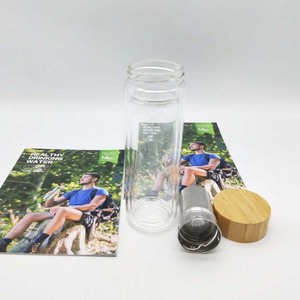 de vidrio de borosilicato de filtro de agua de la tapa de bambú de té de vidrio de botella de beber botella de agua de vidrio <span class=keywords><strong>pa</strong></span> - Product Image 6
