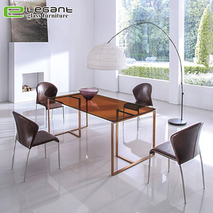 12 MM <span class=keywords><strong>Vert</strong></span> Flexion <span class=keywords><strong>Table</strong></span> de Dîner En Verre Trempé Avec Pieds En Alliage D'aluminium - Product Image 3