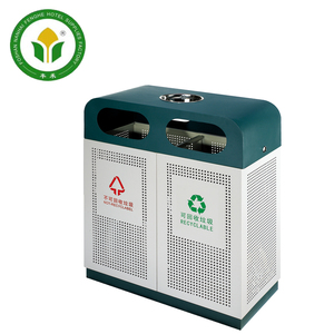 Bên Ngoài Màu Xanh Lá Cây Sắt Thùng Rác Thùng Rác Thùng Rác Thùng Rác - Product Image 2