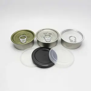 in stock 100ml food grade empty tin can with lid for food canning T-105N