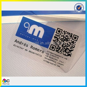 <span class=keywords><strong>Écologique</strong></span> en plastique transparent blanc cartes de <span class=keywords><strong>visite</strong></span> en plastique - Product Image 2