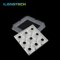 Ilenstech clair acrylique 9in1 led optique lentille 10 degrés pour 2525 3030 3535 5050 led lumière diffuseur objectif