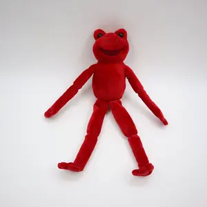 Barrette en peluche à longues jambes, jouet de couleur rouge, Crazy grand, grenouille en peluche douce