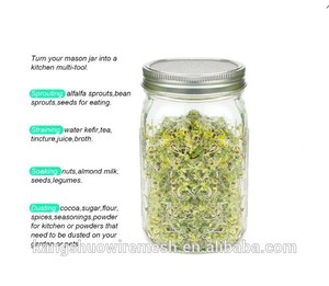 Accesorios de germinación de <span class=keywords><strong>semillas</strong></span> de acero inoxidable 304, 86mm, tapas de brotes, colador <span class=keywords><strong>para</strong></span> tarro de Mason, gran oferta - Product Image 3