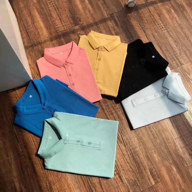 Colorful Men Polo T Shirt 100% Cotton Short Sleeve Striped Custom Logo Men Polo T Shirt POLO Neck OEM Service Custom Knitted