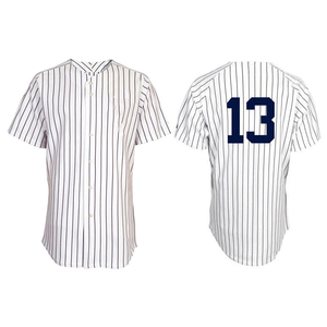 Men's baseball jersey custom button up pinstripe baseball jersey wholesale China factory - Product Image 1