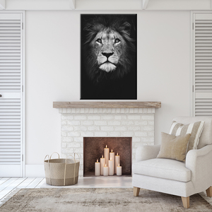 Su misura di disegno di arte della tela di canapa per la camera dei bambini con nero cornice decorativa opere d'arte <span class=keywords><strong>leone</strong></span> animale serie di arte della parete della pittura - Product Image 4