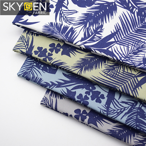 Skygen venta al por mayor 100 algodón personalizado camiseta diseño impreso hojas de <span class=keywords><strong>palma</strong></span> tropical tela - Product Image 2