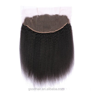 Alibaba más vendidos Kinky straight LACE frontal compra a granel de China transparente frontal del cordón del pelo brasileño - Product Image 3