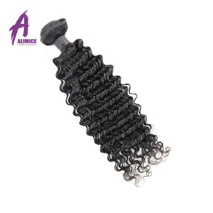 Aliexpress venta al por mayor del pelo humano sin procesar Natural negro rizado profundo ondulado cabello humano peruano - Product Image 4