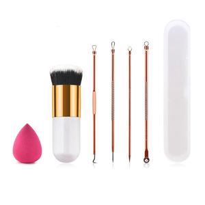 4PCS Private Logo Accettato di Rimozione di Comedone Rosa di Bellezza Spugna Kabuki Spazzole di Trucco Naso Brufolo Acne Rimozione della Cicatrice Set - Product Image 1