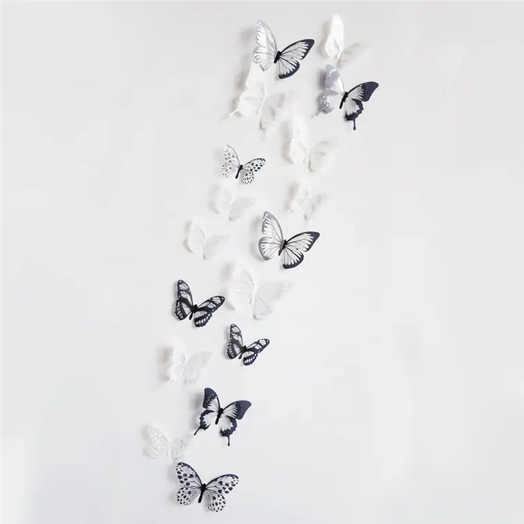 18pcs/lot 3d Effect Crystal Butterflies Wall Sticker Beautiful Butterfly for Kids Room Wall Decals Home Decoration On the Wall