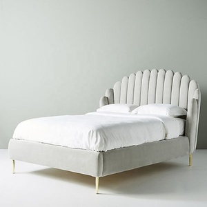 Lit moderne rembourré en velours, meuble de luxe de grande taille pour chambre à coucher, lit de tête de lit, pour la maison, l'hôtel, vente en gros - Product Image 3