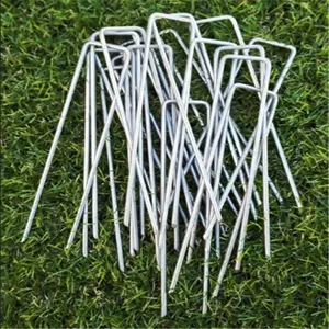 6 Inch Garden Staples, Galvanized Landscape Sod Stakes Lawn U Pins Pegs für Landscape Fabric