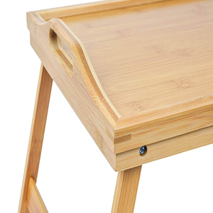 접이식 다리 단단한 나무 침대와 소파 암 커피 트레이 테이블 - Product Image 3