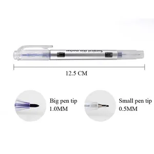 Microblading सामान थोक 1.0mm 0.5mm सुरक्षित गैर विषैले दोहरी सिर कलम टिप त्वचा मार्कर पेन बैंगनी रंग भौं मार्कर पेन