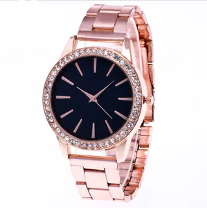 3 ATM waterproof luxury diamond fashion rose gold wrist watch women ladies 18k gold watch