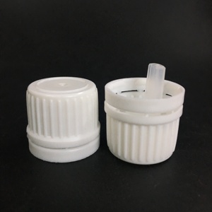 Bouchon compte-gouttes inviolable en PP blanc de <span class=keywords><strong>18</strong></span> mm avec embout inversé et orifice pour bouchons de bouteilles et fermetures - Product Image 2