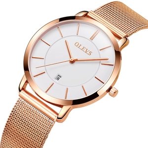 <span class=keywords><strong>OLEVS</strong></span>-relojes ultrafinos para <span class=keywords><strong>mujer</strong></span>, de pulsera, de cuarzo, resistente al agua, de acero inoxidable con fecha, con calendario, 5869 - Product Image 6