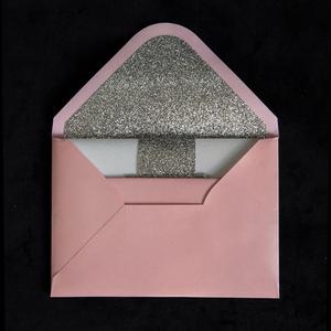 Pocketfold Style romantique rose paillettes papier Invitation poche <span class=keywords><strong>mariage</strong></span> baptême invitation - Product Image 3