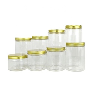 <strong>Manufacturer</strong> <strong>PET</strong> Clear Empty Plastic <strong>Jar</strong> With Aluminum/Plastic Lids